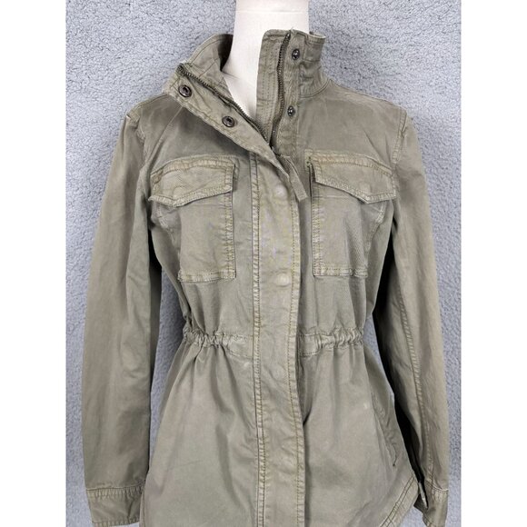 Style & Co. Women's Olive Drab Green Utility Jacket Size Small Pre-Owned - Picture 2 of 8